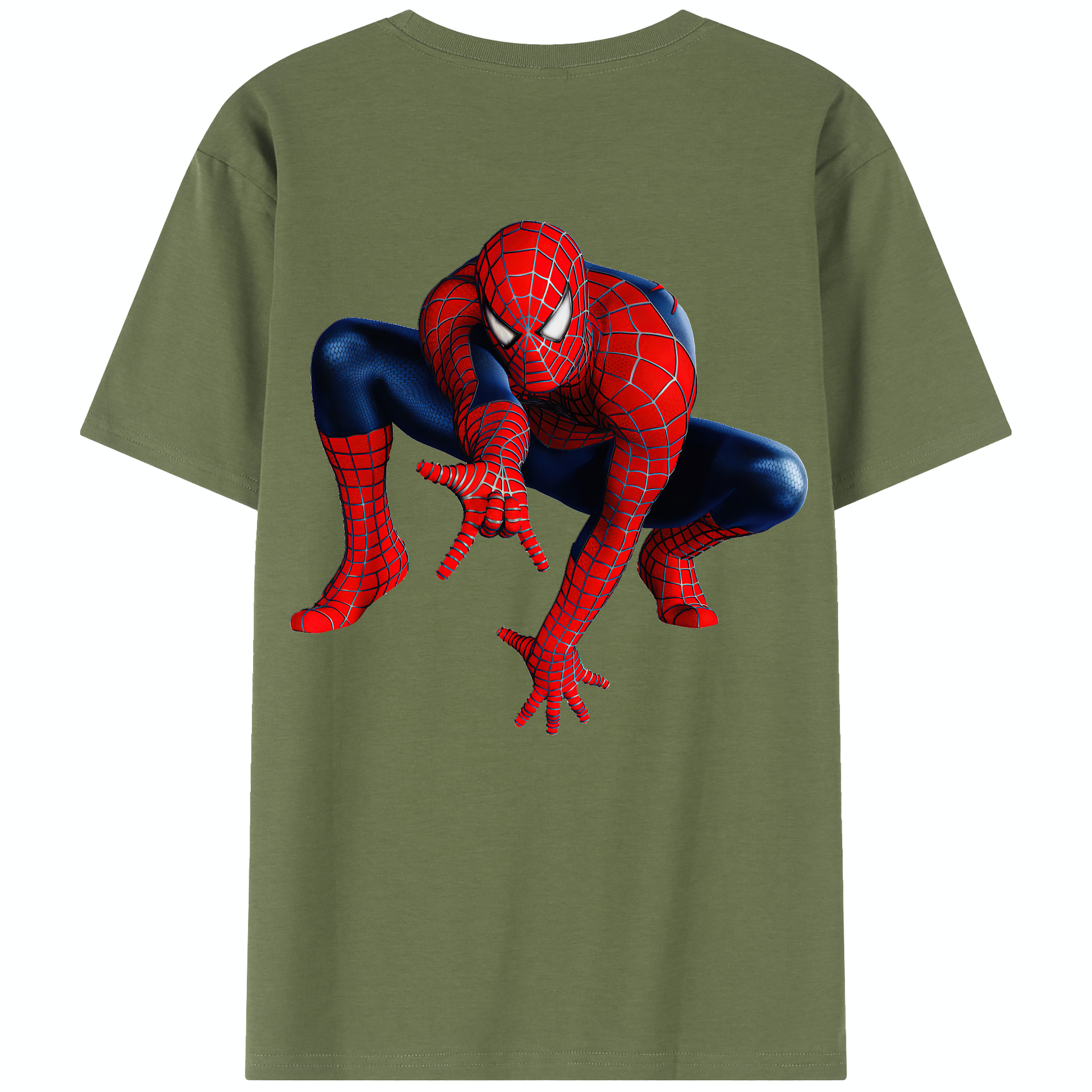 （画像用） Spider Man スパイダーマン 綿100％半袖Tシャツ（背面プリント）